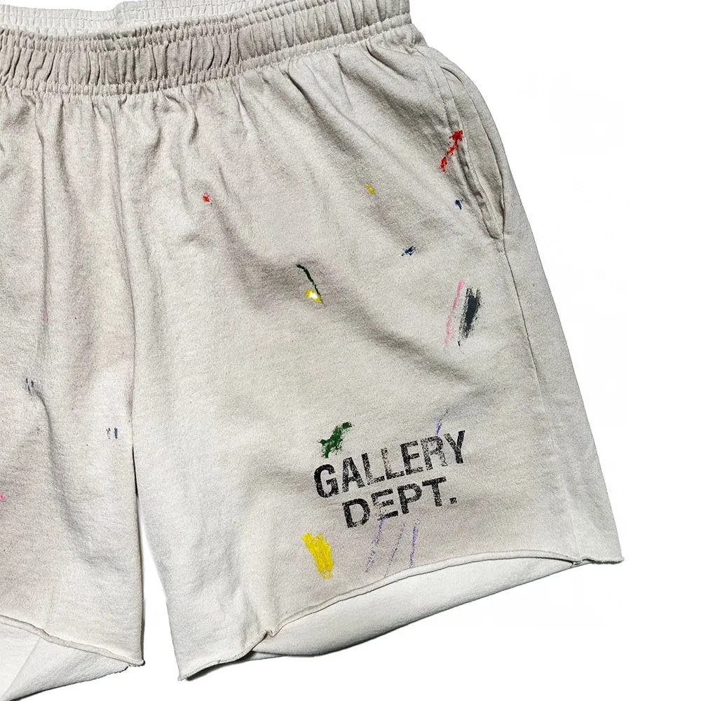 Heavy craftsmanship, the first choice for American boys in summer GALLERY DEPT. INSOMNIA SHORTS/WHITE English mud-dyed and ink-splashed shorts, off-white S-XL, super comfortable and breathable fabric, frees the lower body, heavy wash, mud-dyed and distressed, super complex ink-splashed graffiti